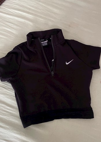 Kızlar için Siyah Kısa Kollu Fermuarlı Polo Tişört