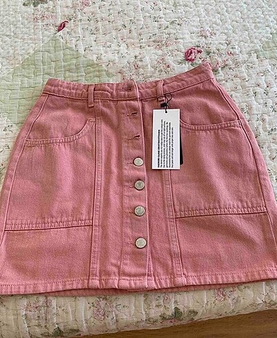 trendyolmilla pembe kot etek