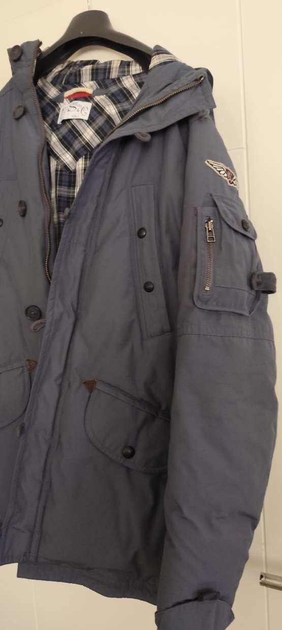 Erkek Gri Midi Boy Düğmeli Mont - Görsel 2