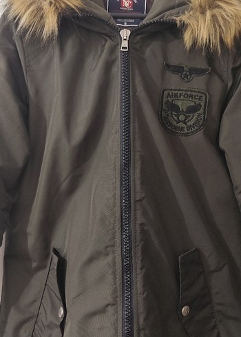 Gri Kürklü Kamuflaj Erkek Mont sifir - Görsel 2