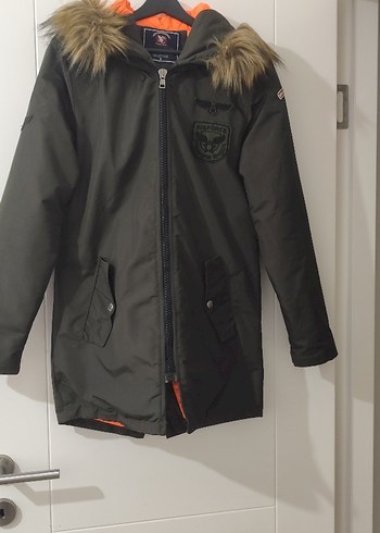 Gri Kürklü Kamuflaj Erkek Mont sifir - Görsel 3