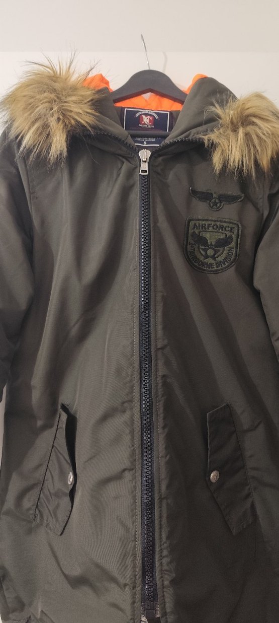 Gri Kürklü Kamuflaj Erkek Mont sifir - Görsel 2