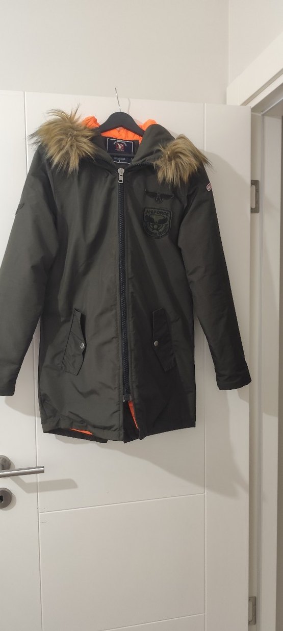 Gri Kürklü Kamuflaj Erkek Mont sifir - Görsel 3