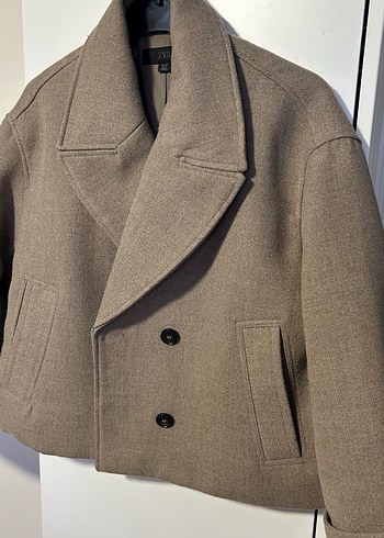 Zara kadın Midi Boy Yün Kaban - Görsel 4