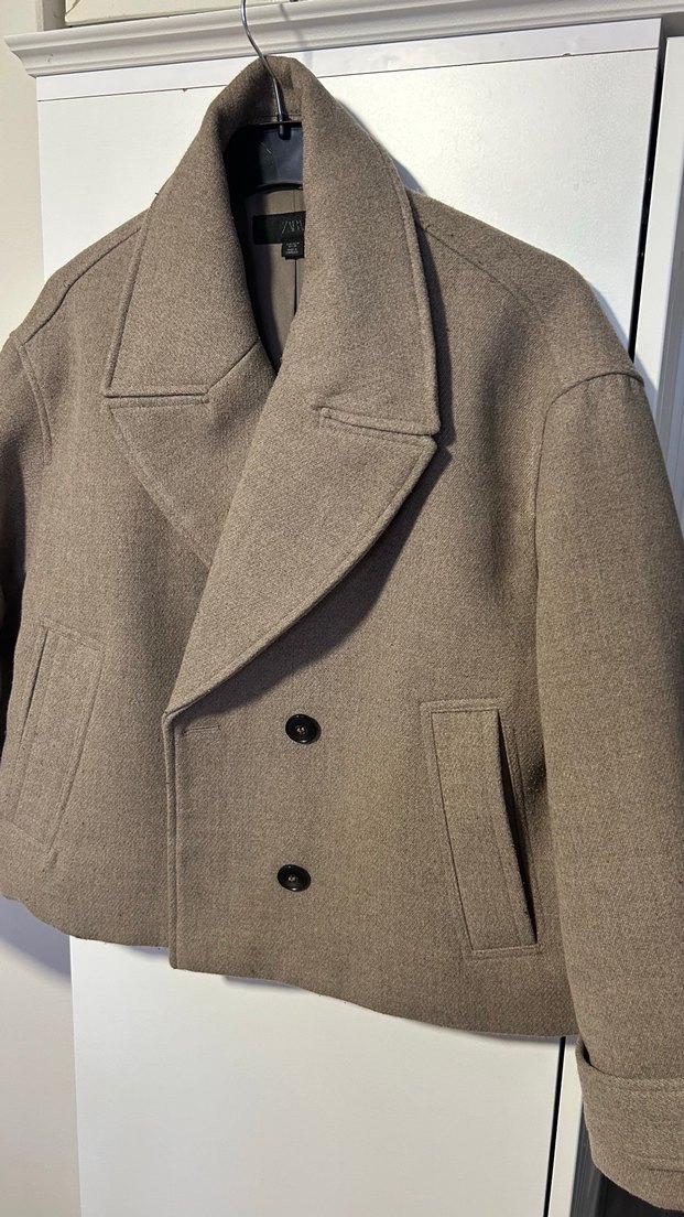 Zara kadın Midi Boy Yün Kaban - Görsel 4