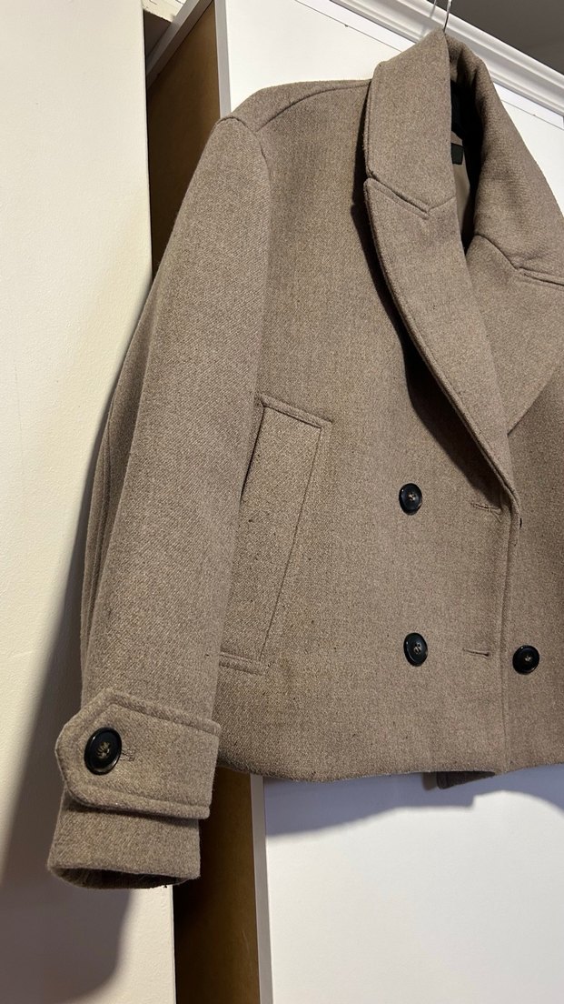 Zara kadın Midi Boy Yün Kaban - Görsel 3