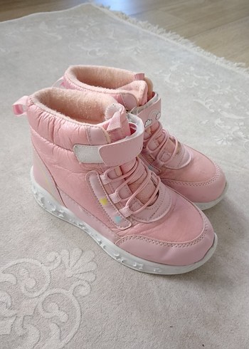 Kız Çocuk Pembe Bağcıklı İçi Kürklü Bot - Görsel 2