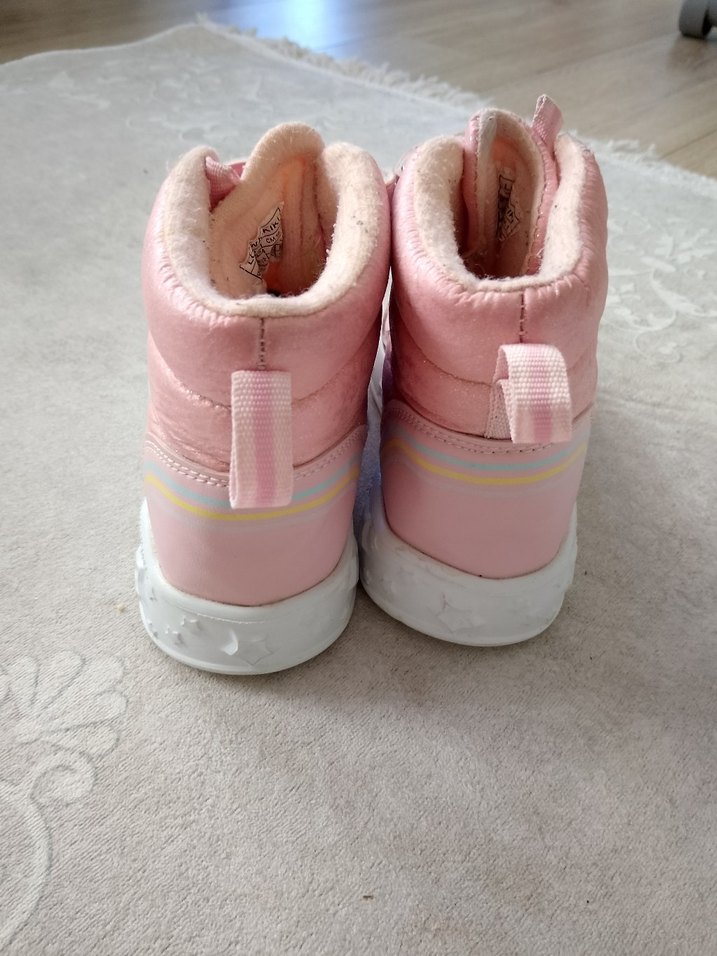 Kız Çocuk Pembe Bağcıklı İçi Kürklü Bot - Görsel 4