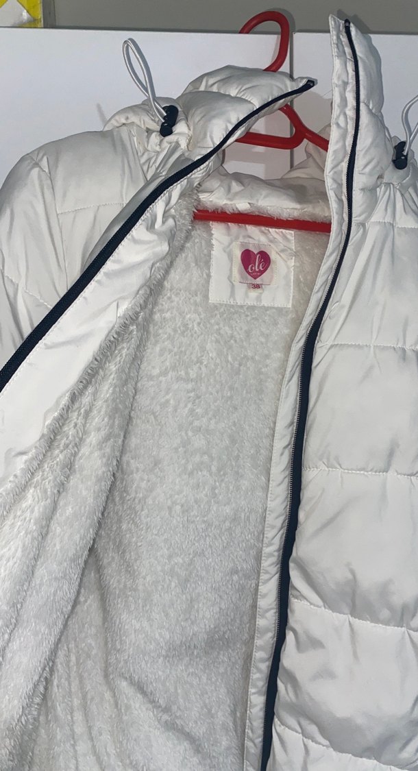 Beyaz Fermuarlı Kadın Kış Montu - Görsel 2