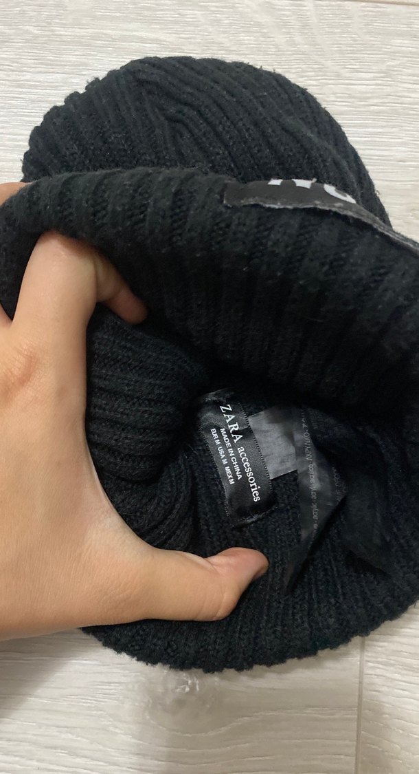 Siyah Örgü Yün Kadın Bere - Görsel 2