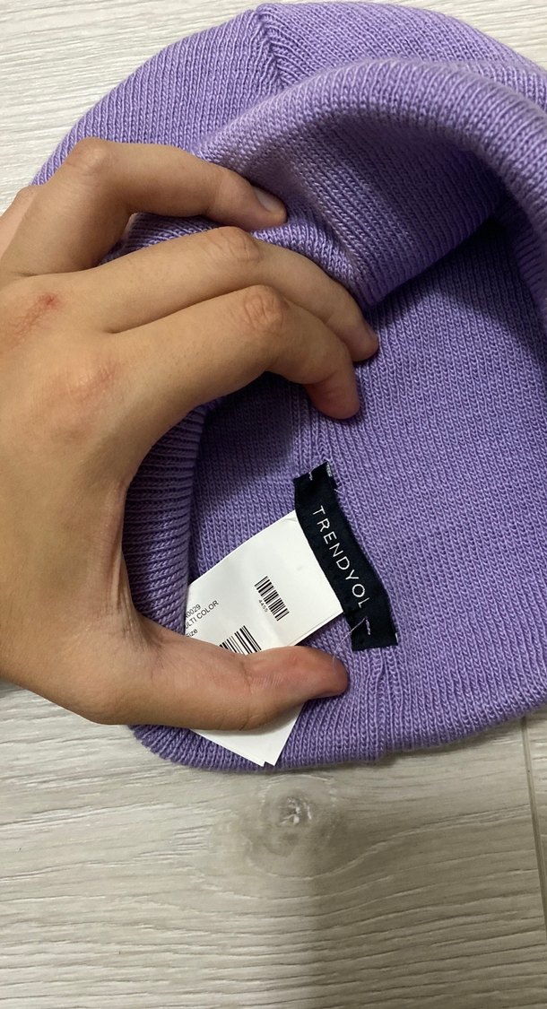 Örgü Mor Kadın Bere - Görsel 2