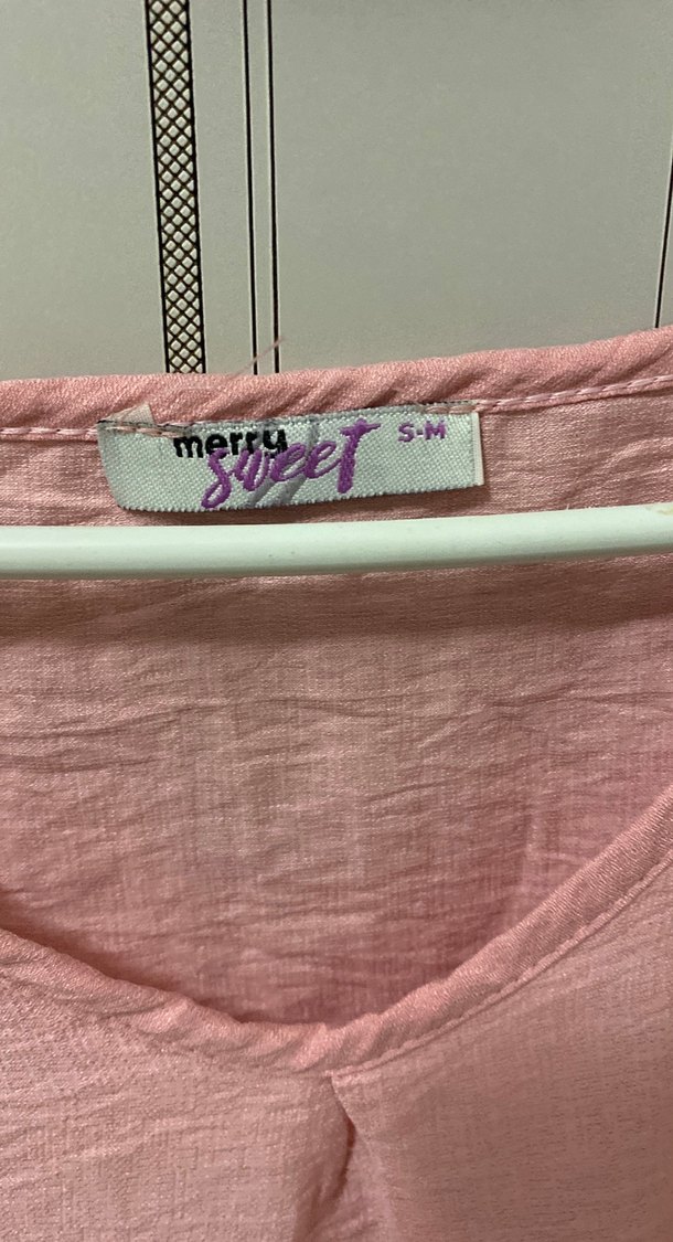 Pembe V Yaka Kolsuz Keten Kadın Atlet - Görsel 2