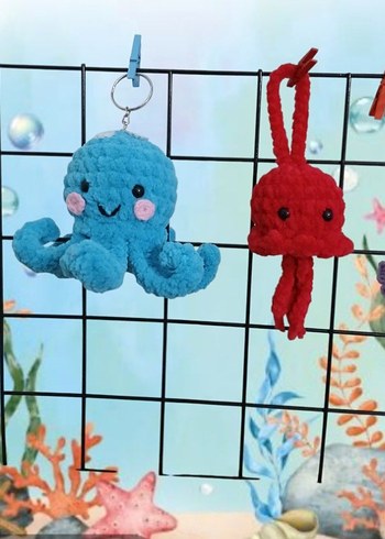 Fisher Price Mavi Ahtapot Peluş Anahtarlık