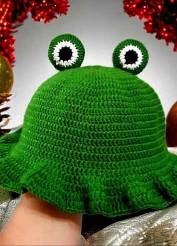 Crochet kurbağa bucket şapka