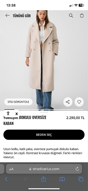 l Beden Kaşe kaban