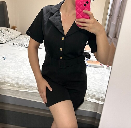 m Beden siyah Renk Kadın şortlu tulum