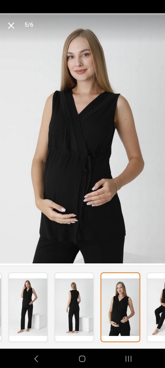 Siyah V Yakalı Hamile Tulum - Görsel 2