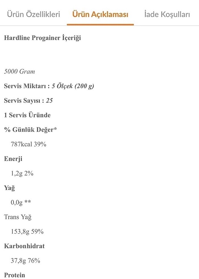 Hardline Progainer 5000 gr - Görsel 3