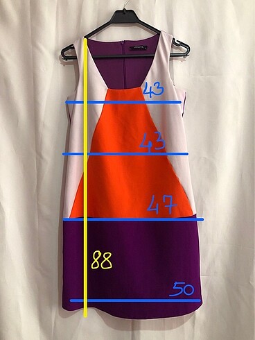 s Beden çeşitli Renk Renkli Geometrik Elbise