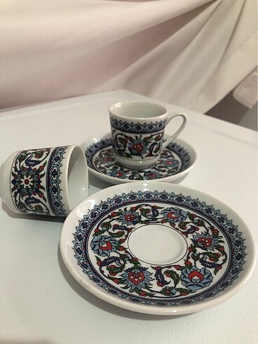 Beden mavi Renk Otantik Topkapı Desenli Kahve fincanı