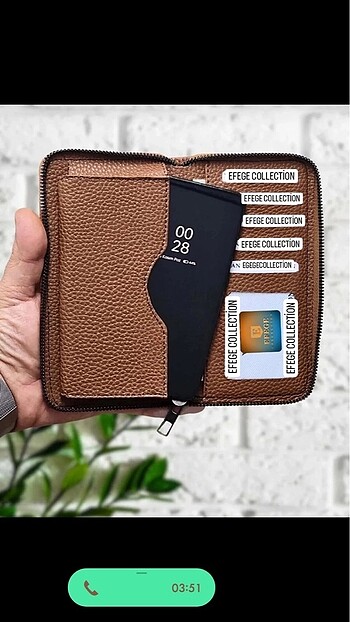 Beden kahverengi Renk TELEFON BÖLMELİ CÜZDAN