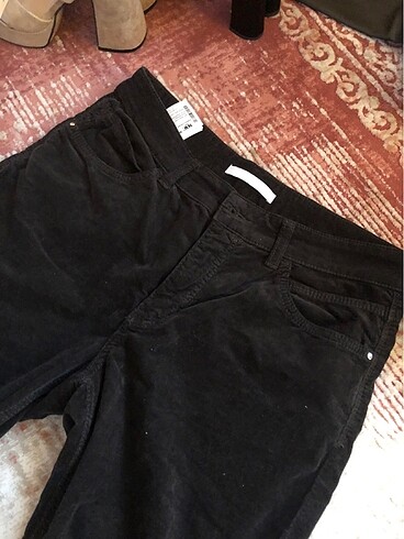 vintage kadife siyah pantolon