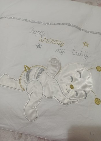 Beyaz Nakışlı Çocuk Uyku Seti - Görsel 2