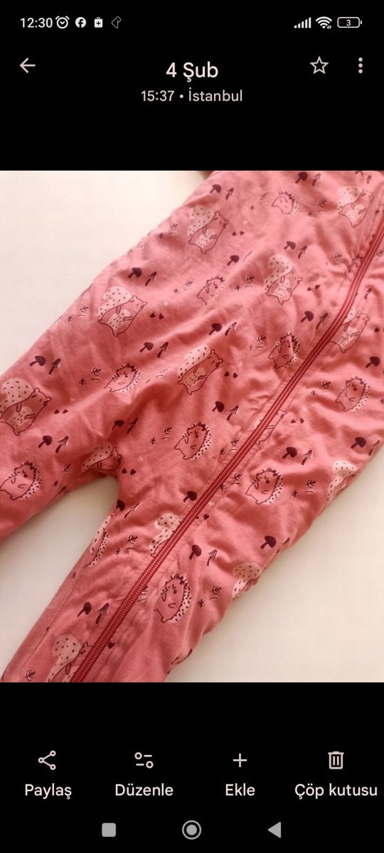 Fermuarlı Pembe Kız Bebek Tulumu - Görsel 5