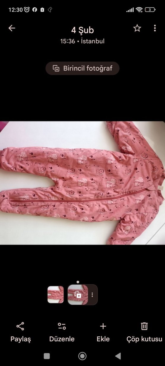 Fermuarlı Pembe Kız Bebek Tulumu - Görsel 4