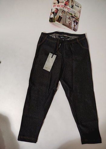 Kız Çocuk Gri Denim Tayt - Görsel 4