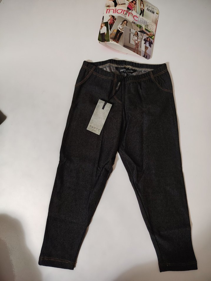 Kız Çocuk Gri Denim Tayt - Görsel 4