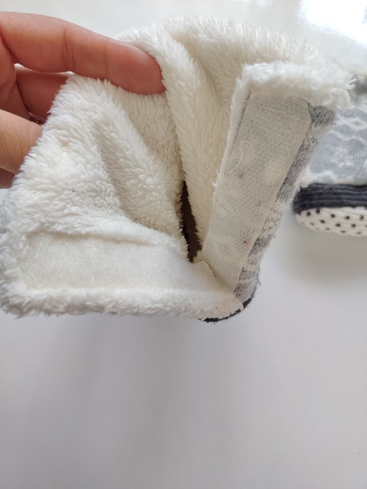 Çocuk Gri Örgü Sıcak Ev Terliği - Görsel 2