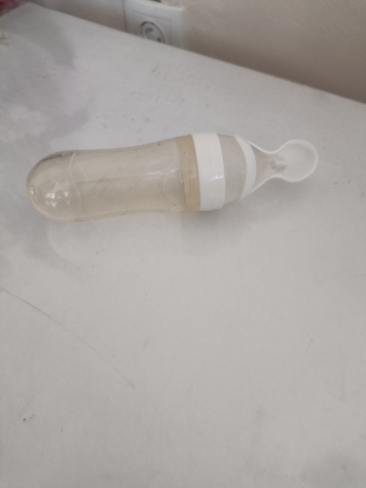 Beyaz Bebek Hazneli Mama Kaşığı - Görsel 3