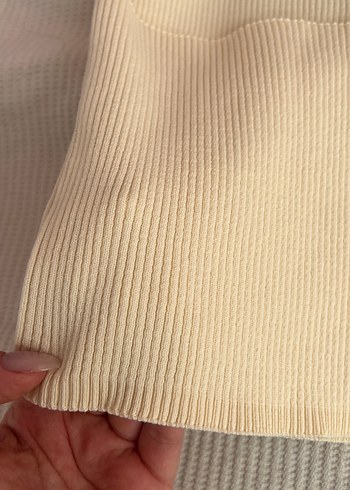 Bej Örgü Kadın Tote Çanta - Görsel 3