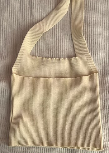 Bej Örgü Kadın Tote Çanta - Görsel 2