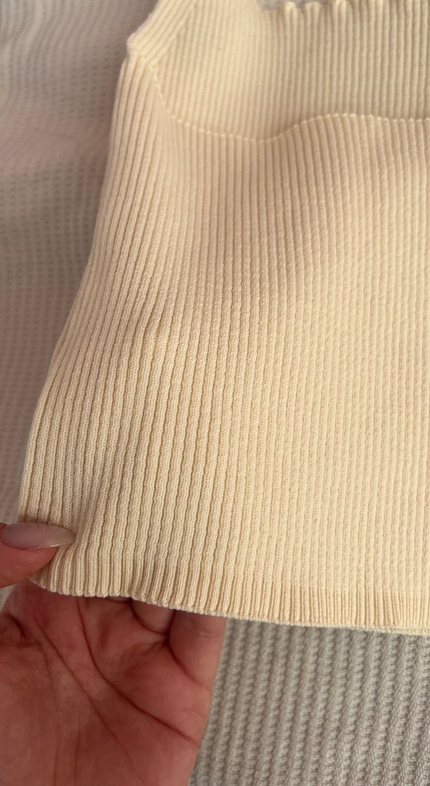 Bej Örgü Kadın Tote Çanta - Görsel 3