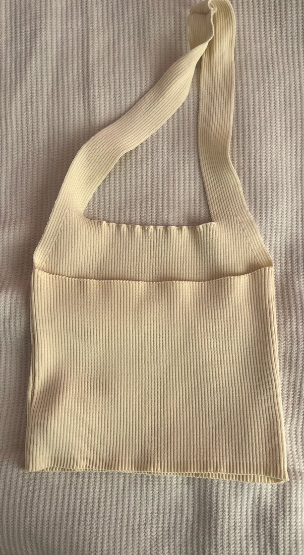 Bej Örgü Kadın Tote Çanta - Görsel 2