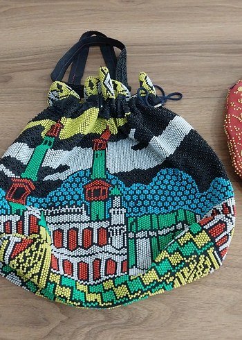  Beden çeşitli Renk Boncuk İşlemeli Renkli Bohem Kadın Çantası