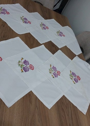 Beden beyaz Renk kum işi peçete takımı