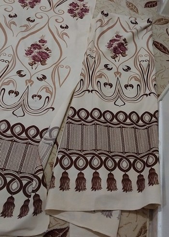 Bordo Baskılı Geleneksel Perde - Görsel 2