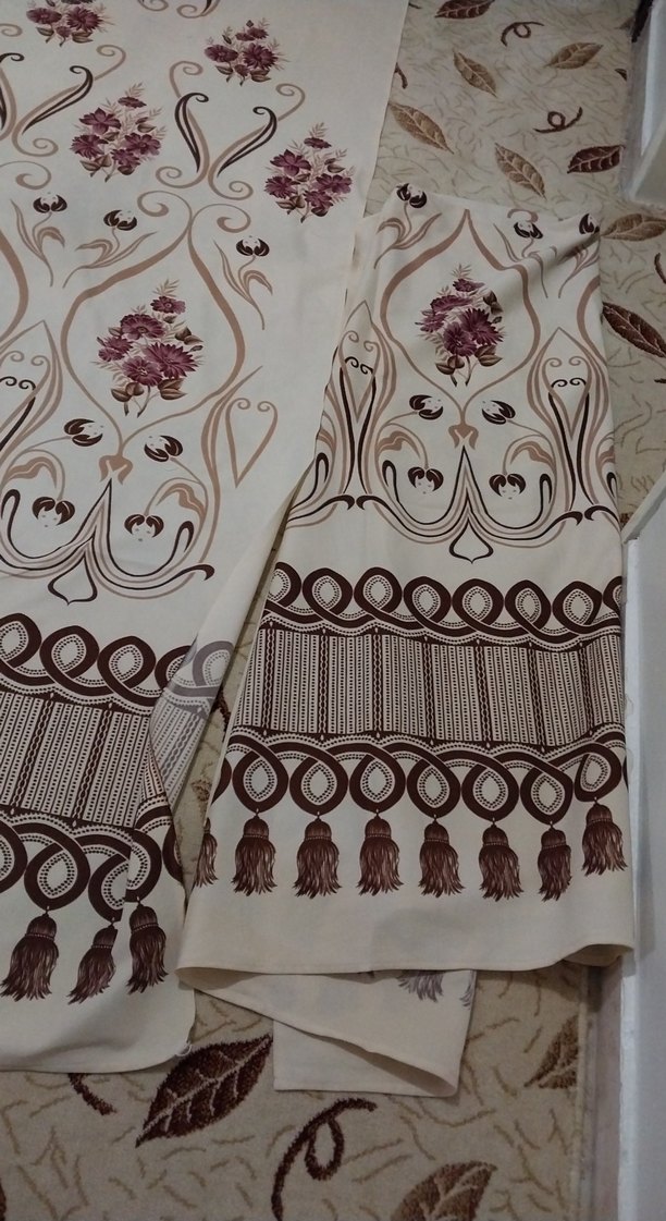 Bordo Baskılı Geleneksel Perde - Görsel 2