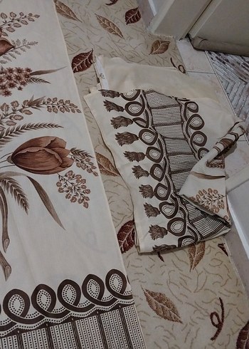 Kahverengi Baskılı Geleneksel Perde - Görsel 3