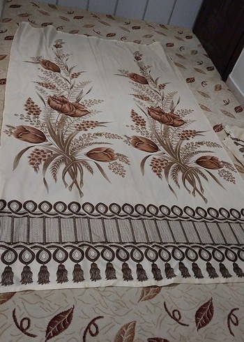 Kahverengi Baskılı Geleneksel Perde - Görsel 4