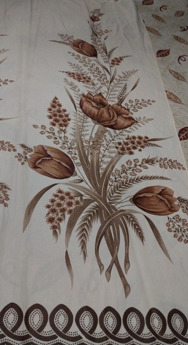Kahverengi Baskılı Geleneksel Perde - Görsel 2