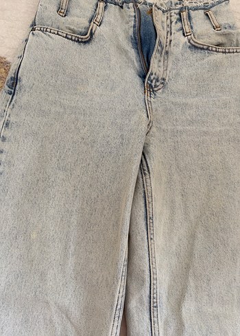 xs Beden Gri Batik Desenli Midi Boy Kadın Kot Pantolon