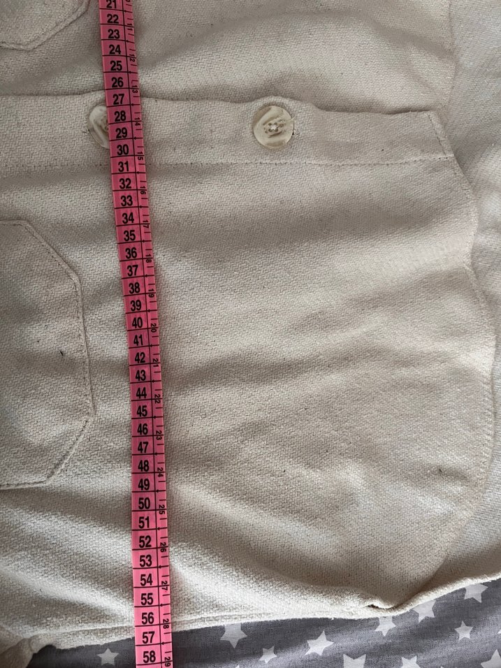 Bej Keten kadın kalın Gömlek Uzun Kollu - Görsel 5