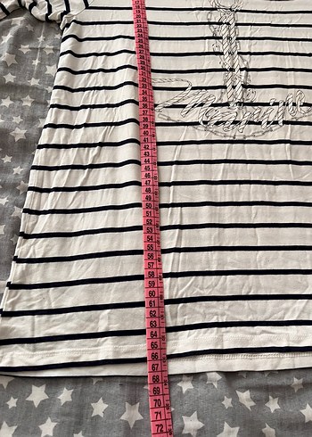 Zincir Detaylı Çizgili Tişört - Görsel 4