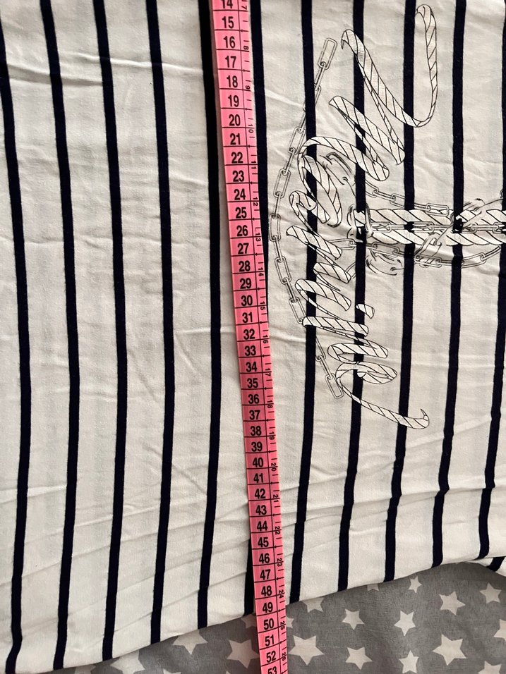 Zincir Detaylı Çizgili Tişört - Görsel 3