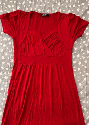 Kırmızı kadın elbıse - Görsel 2