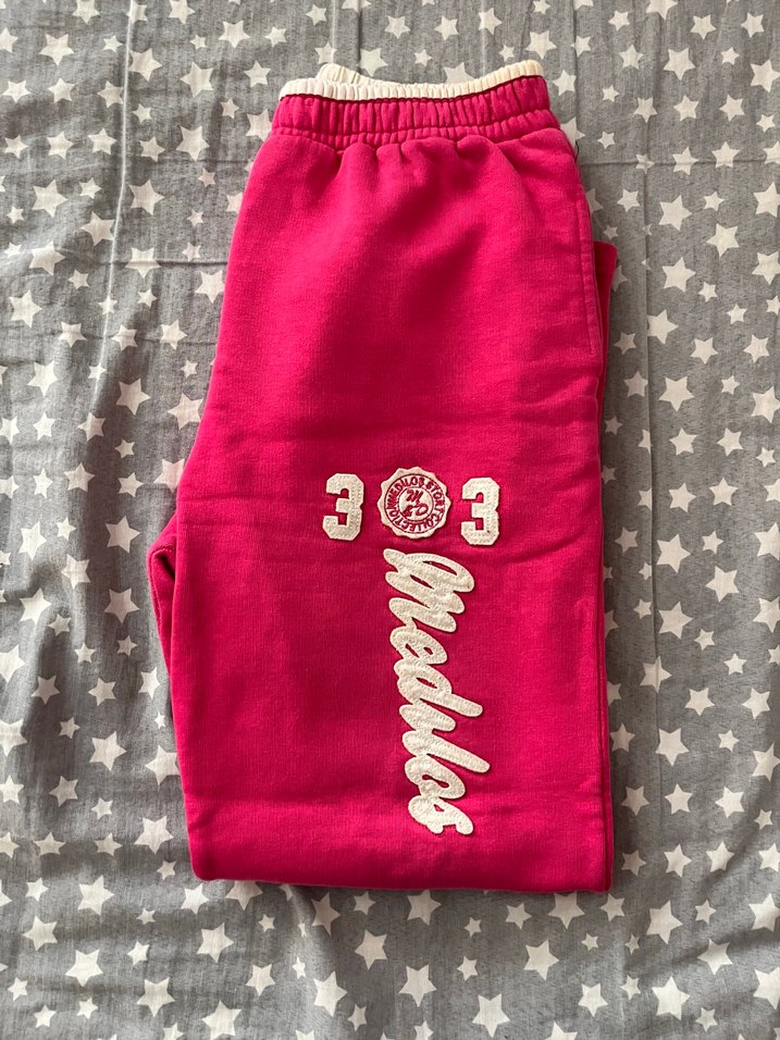 Renkli Nakışlı Pembe Kız Eşofman Altı - Görsel 2